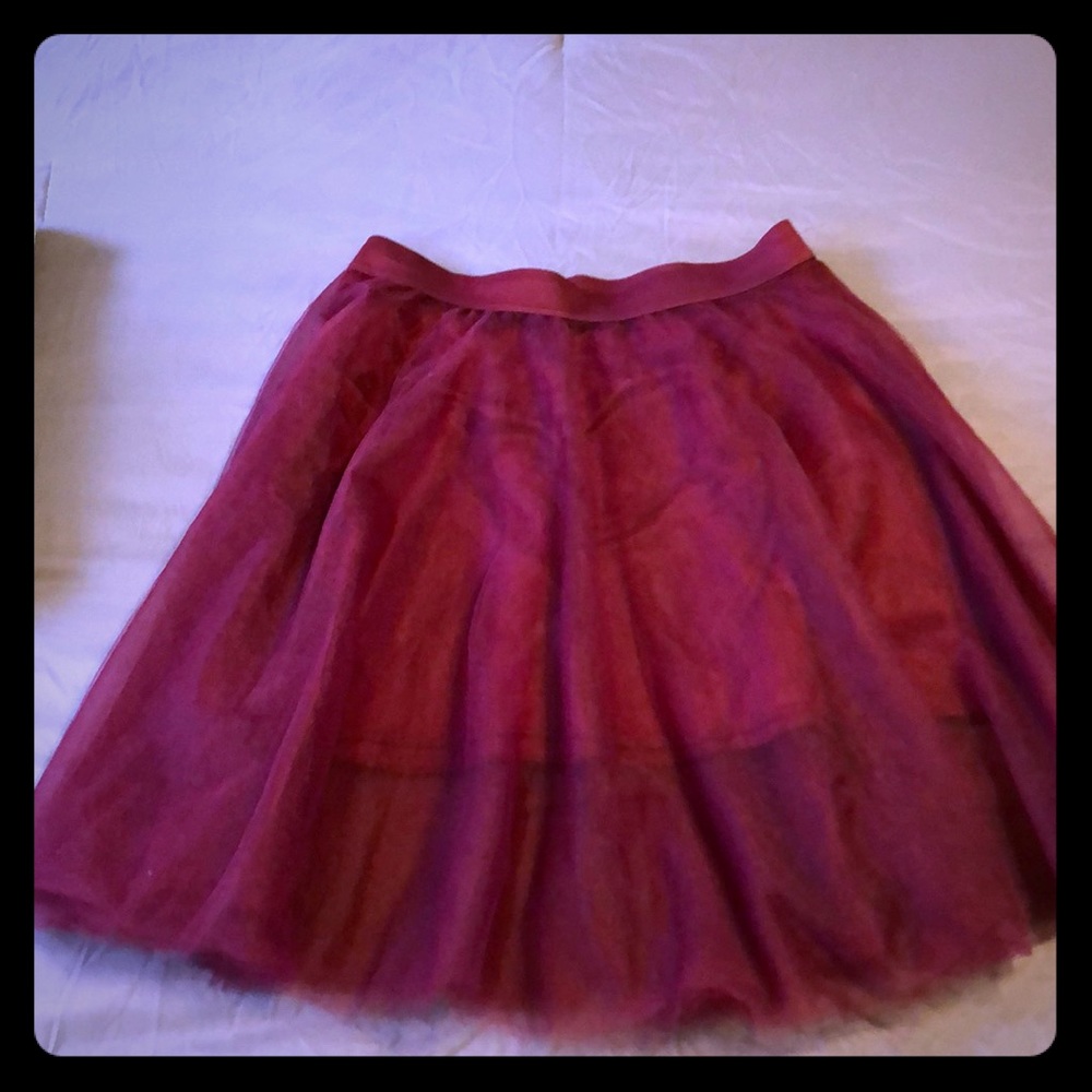 Burgundy tulle skirt